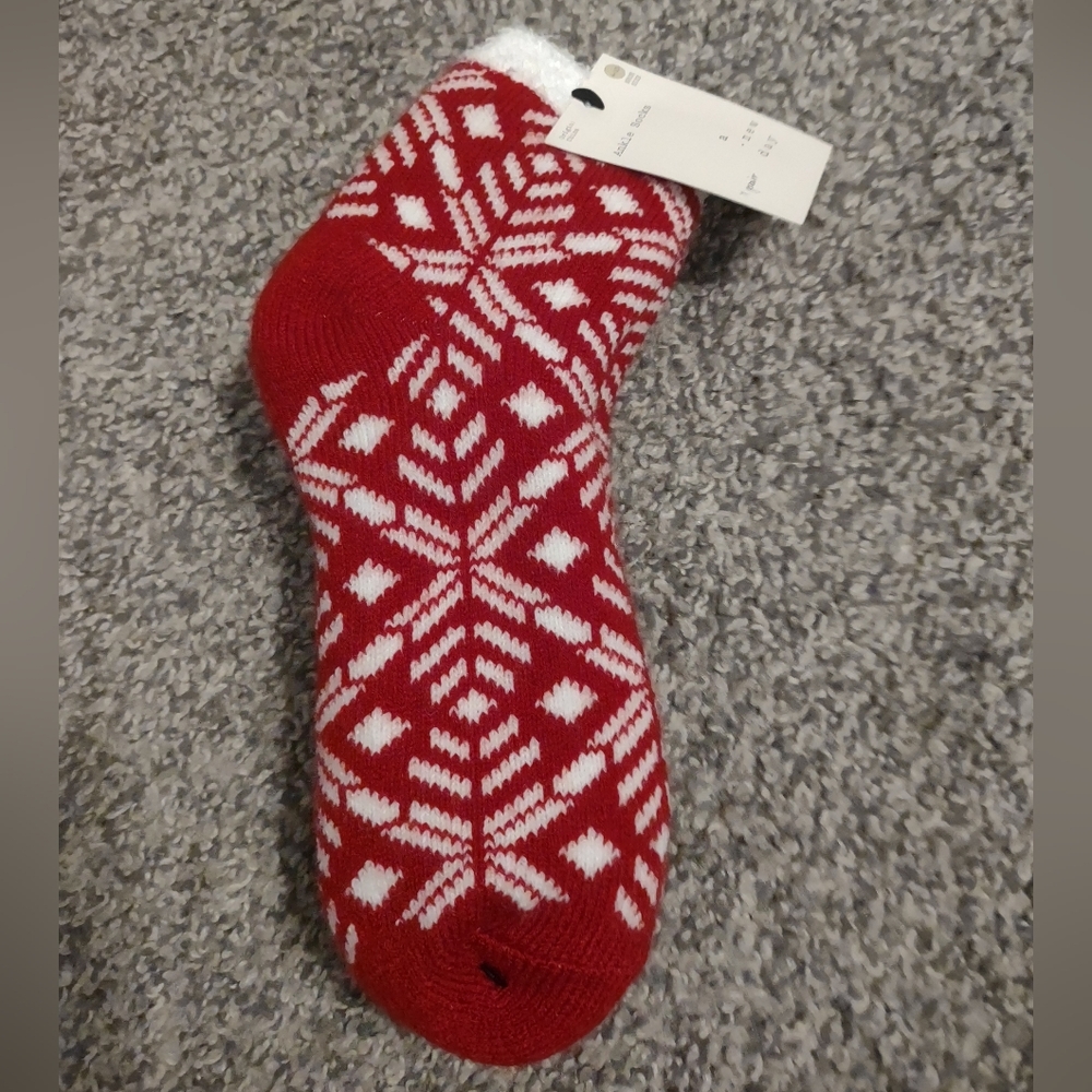 NWT Red and White Festive Socks